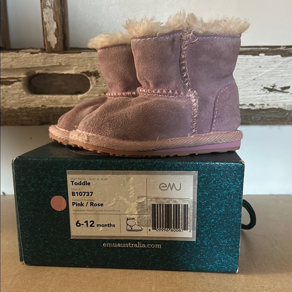Emu Pink Suede Boots
